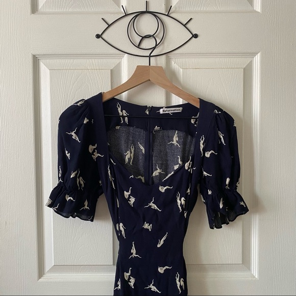 *RARE* Reformation Figure Print Dress [worn once] - Picture 3 of 4